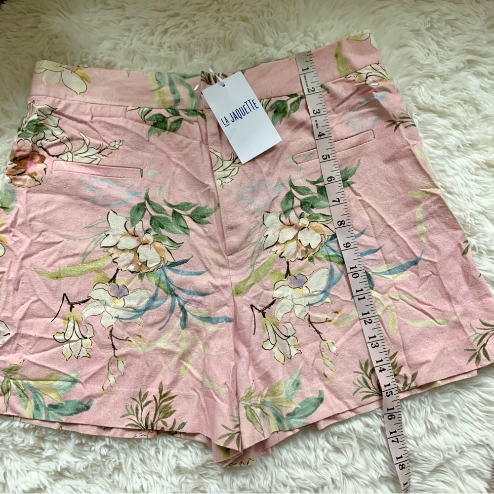 NWT La Jaquette French Pastel Pink Floral Summer Shorts FR 42 - Picture 13 of 16